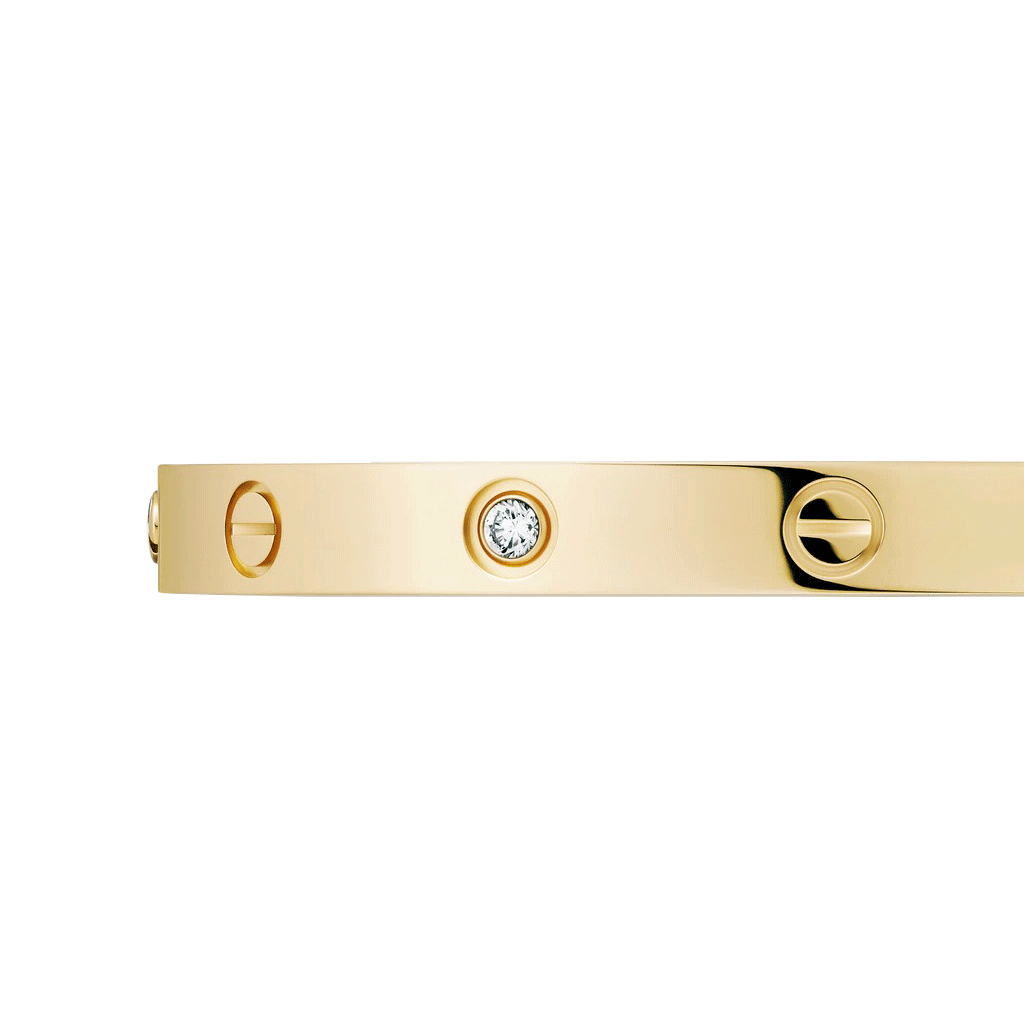 Kadir-Love Amour Bracelet with 4 CZ, Yellow Gold