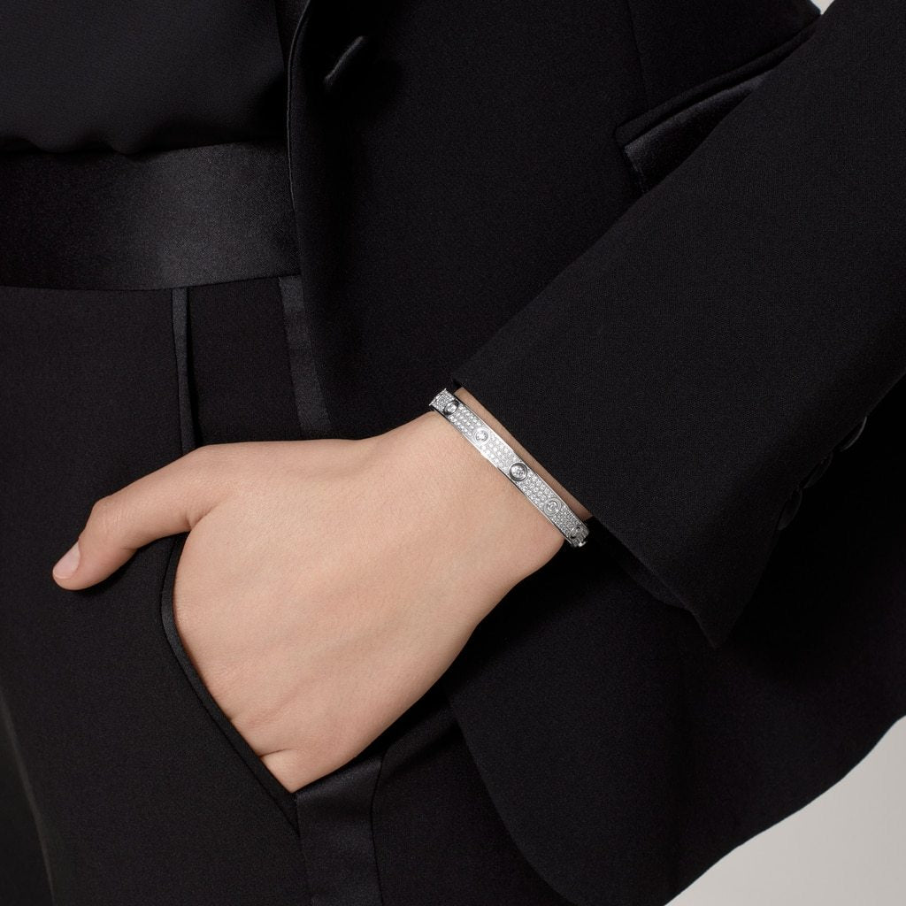 Kadir-Love Bracelet Amour Pavé Bracelet, White Gold