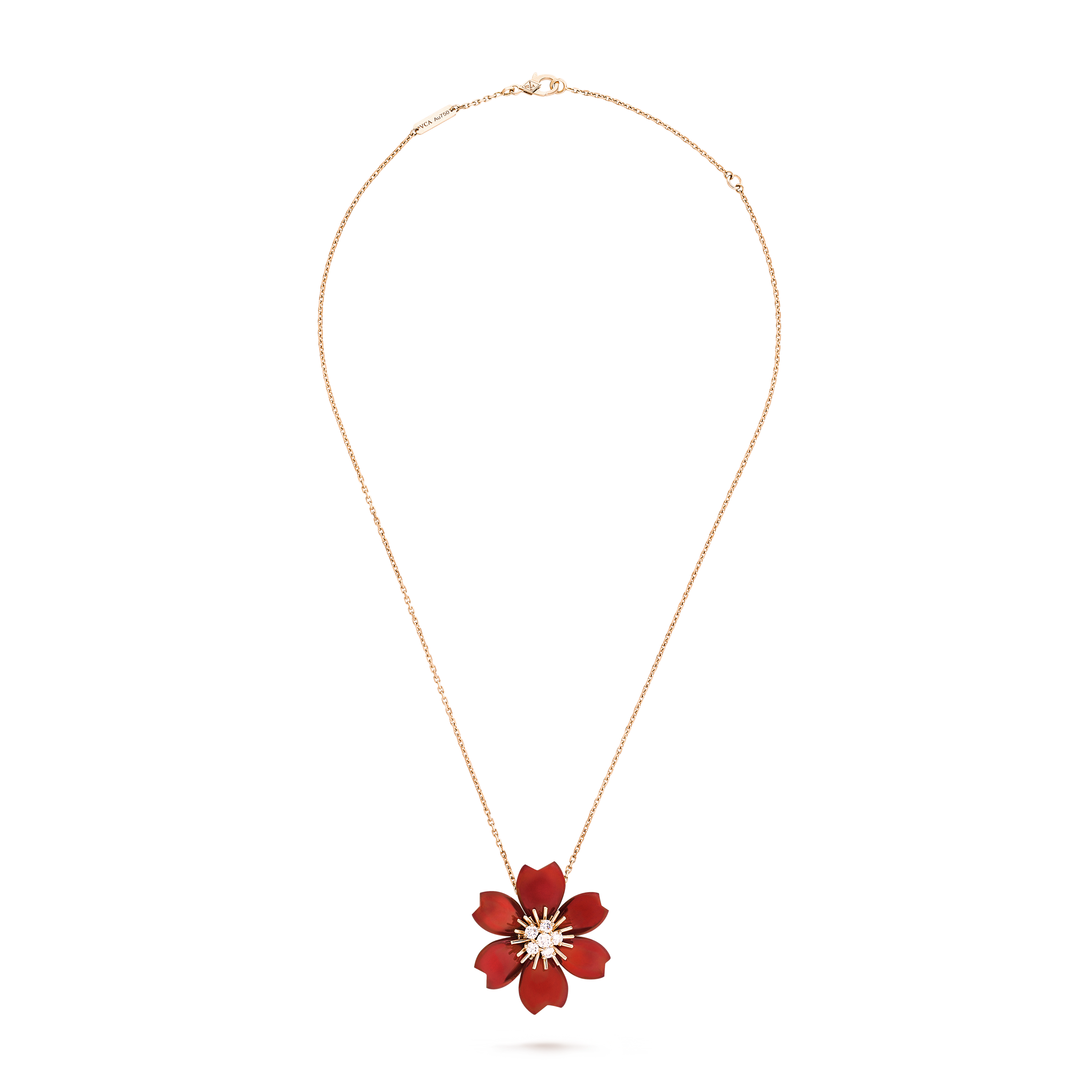 Rose de Noël clip pendant, small model  rose gold