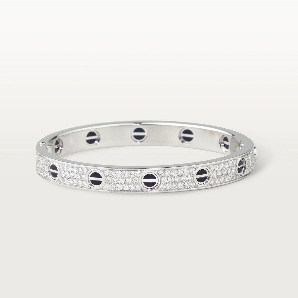 KADIR-LOVE BRACELET Amour Pavé Bracelet, White Gold, Ceramic