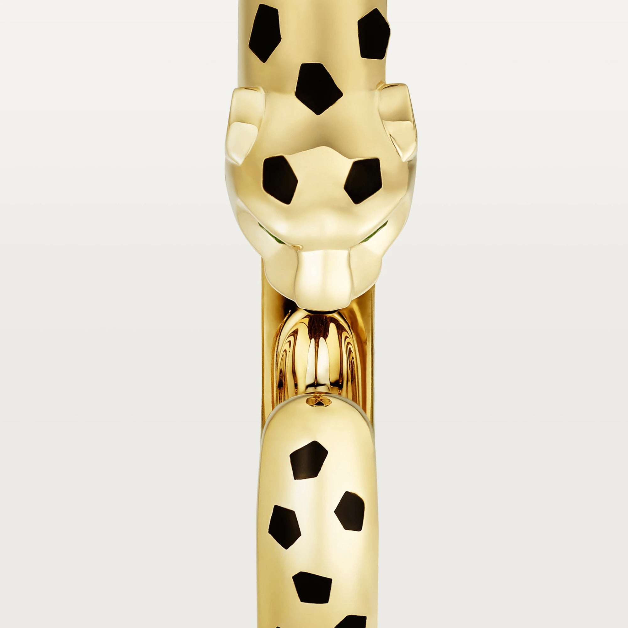 Carty Panther Motif Bracelet, Yellow Gold, Black Lacquer