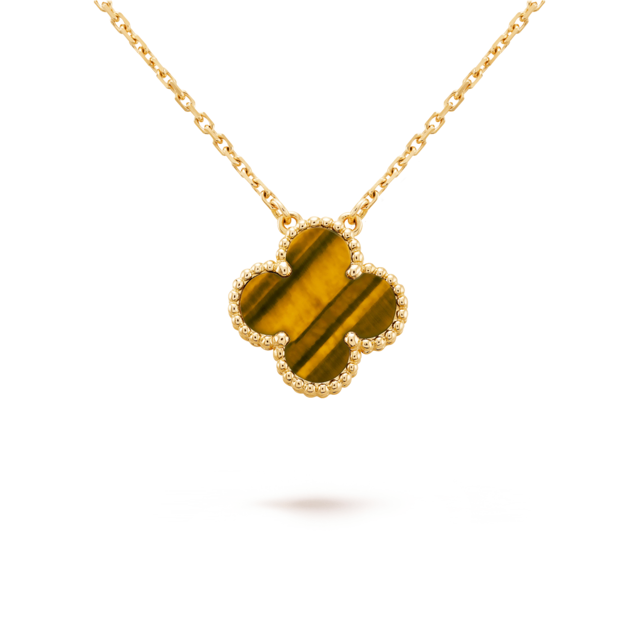 Van Cleef&Arpels VintageAlhambra pendant Yellow gold, Tiger Eye