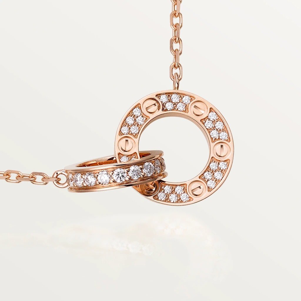 KADIR-LOVE NECKLACE ROSE GOLD, DIAMONDS
