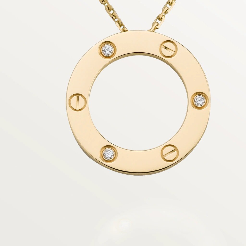 KADIR-LOVE NECKLACE 3 DIAMONDS YELLOW GOLD, DIAMONDS