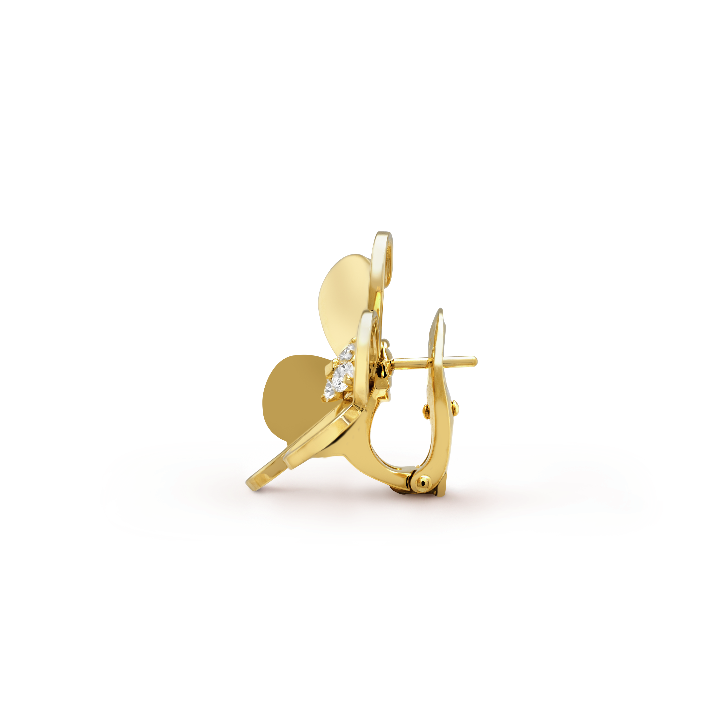 Frivole earrings, large model yellow gold, Diamond