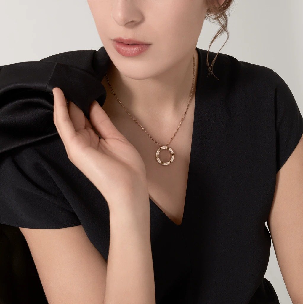 KADIR-LOVE NECKLACE DIAMOND-PAVED YELLOW GOLD, DIAMONDS