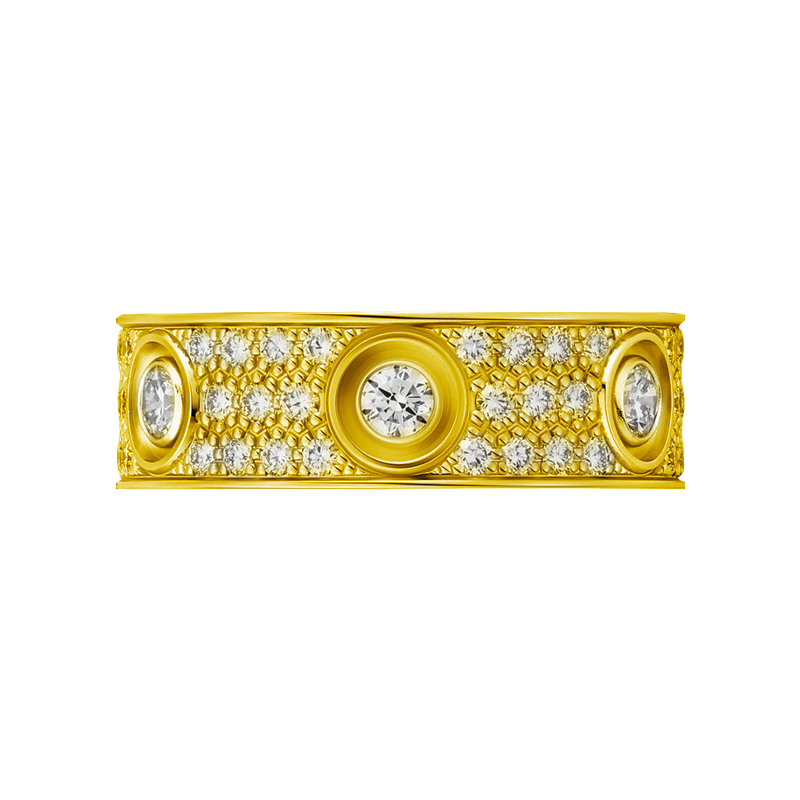 KADIR-LOVE RING DIAMOND-PAVED YELLOW GOLD, DIAMONDS