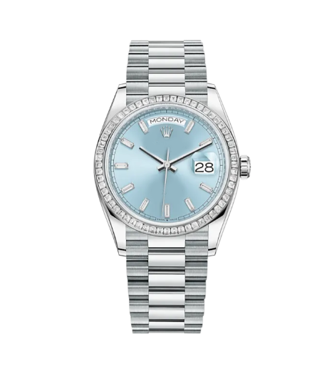 Classic watches DAY-DATE 36 Oyster, 36 mm, platinum and diamonds