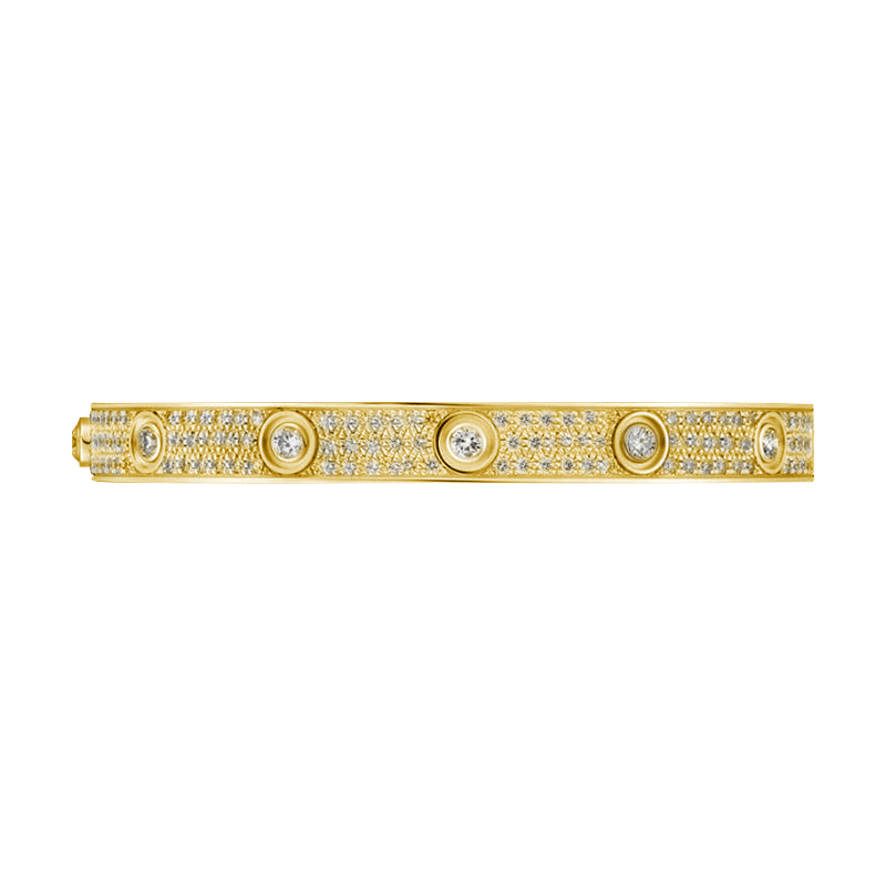 Kadir-Love Bracelet Amour Pavé Bracelet, yellow gold