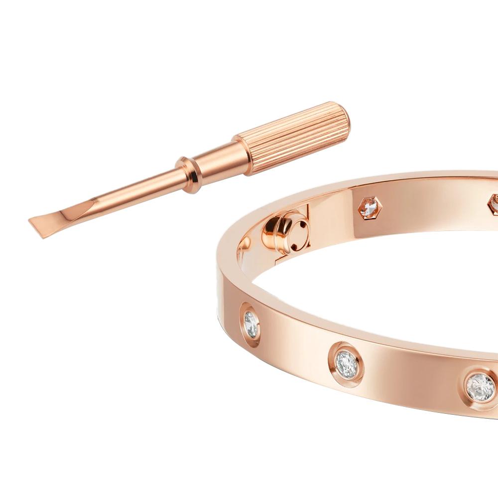 Kadir-LoveAmour Bracelet with 10 CZ, Rose Gold