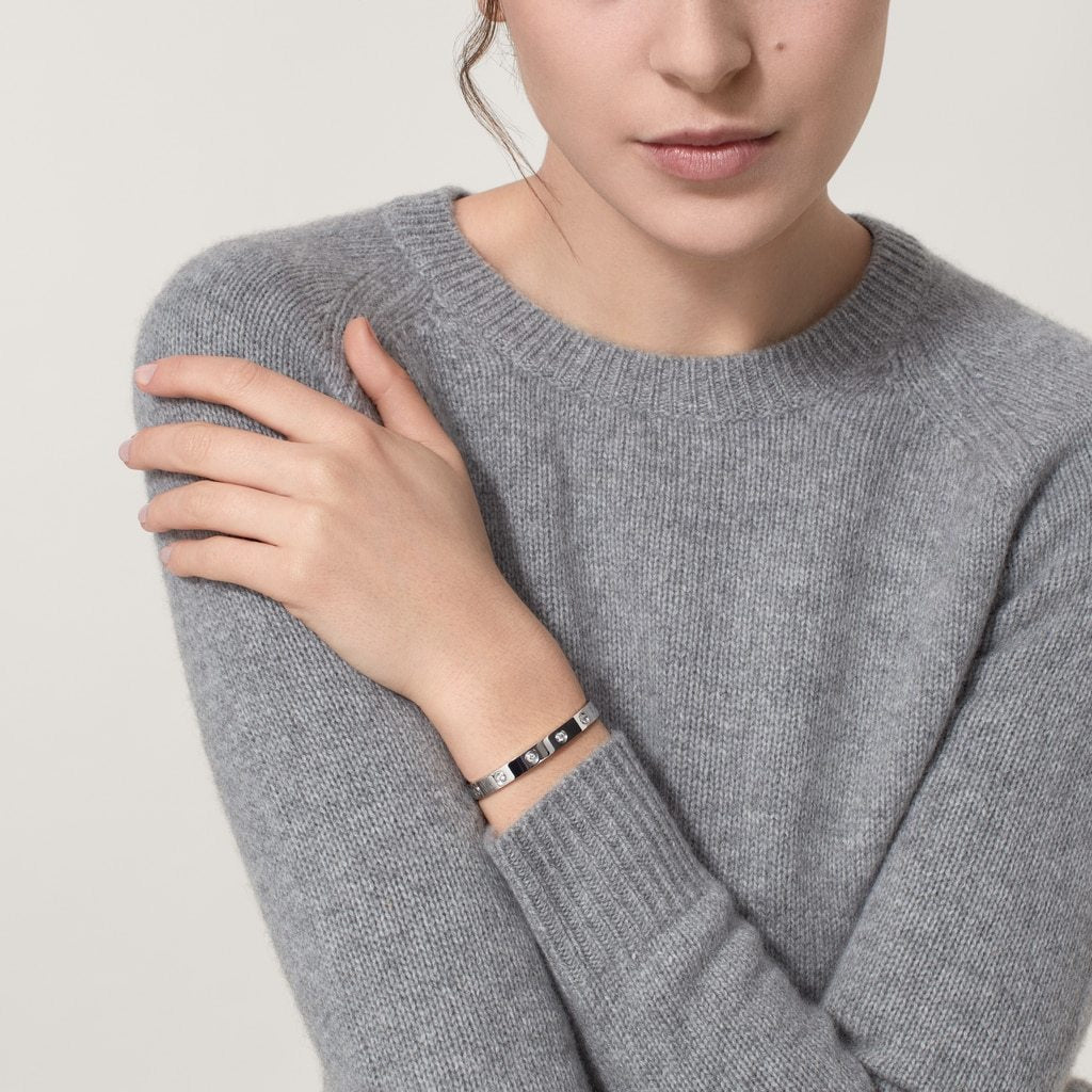 Kadir-LoveAmour Bracelet with 10 CZ, White Gold