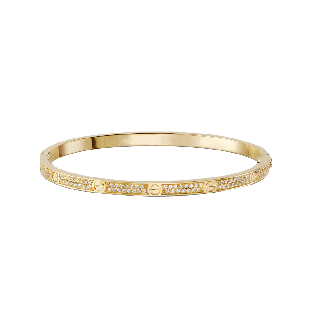 KADIR-LOVE BRACELET SMALL MODEL, PAVÉ YELLOW GOLD, DIAMONDS