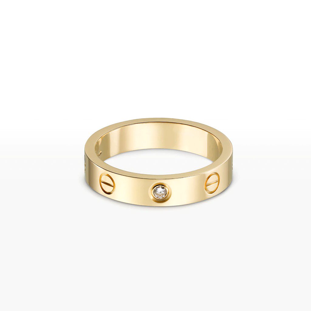 KADIR-LOVE RING, 1 DIAMONDS YELLOW GOLD, DIAMOND