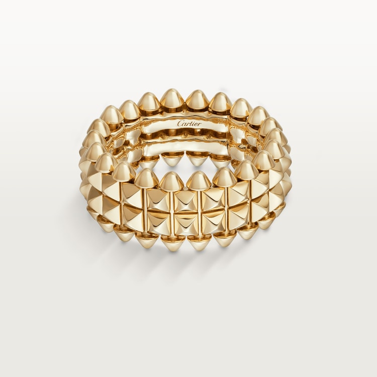 Carty Bullet Ring, Yellow gold, Double Row