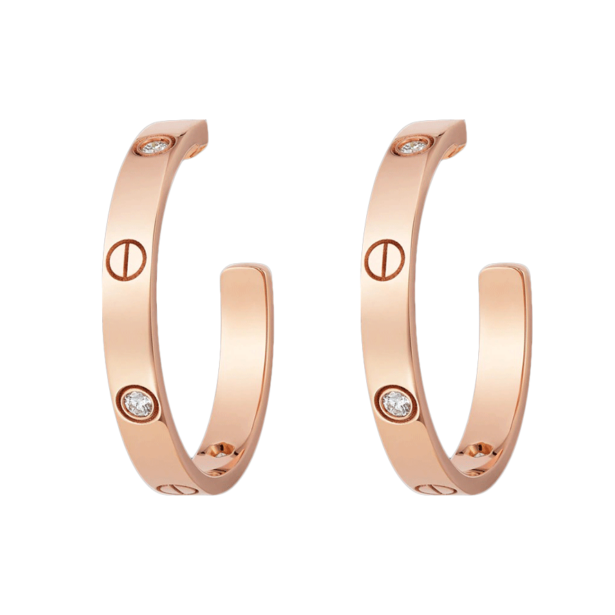 KADIR-LOVE EARRINGS  ROSE GOLD, DIAMOND