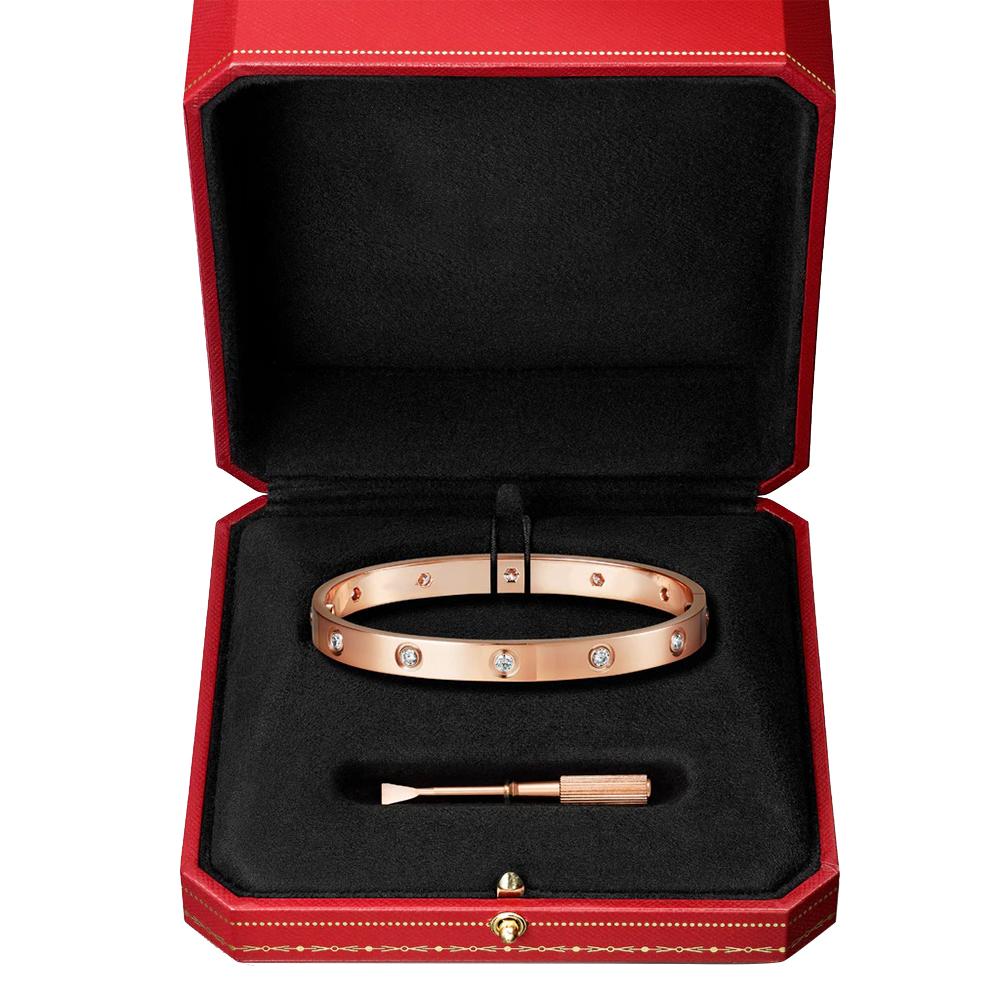 Kadir-LoveAmour Bracelet with 10 CZ, Rose Gold