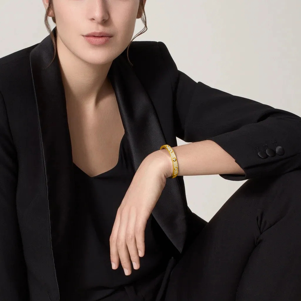 Kadir-Love Bracelet Amour Pavé Bracelet, yellow gold