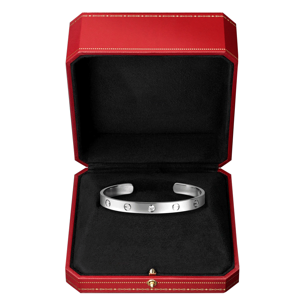 KADIR-LOVE BRACELET 1 DIAMOND WHITE GOLD, DIAMOND