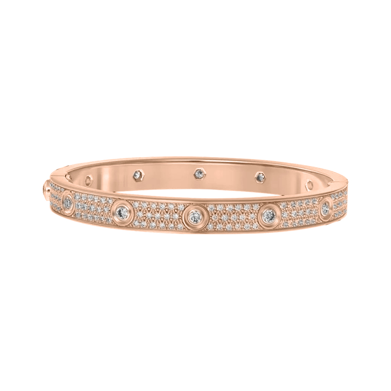 Kadir-Love Bracelet Amour Pavé Bracelet, Rose gold