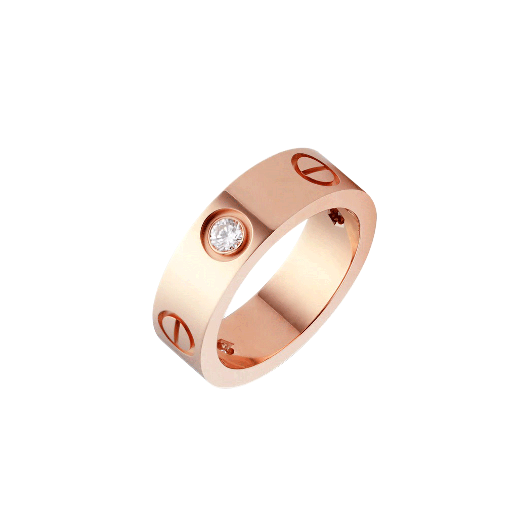 KADIR-LOVE RING 3 DIAMONDS ROSE GOLD, DIAMONDS
