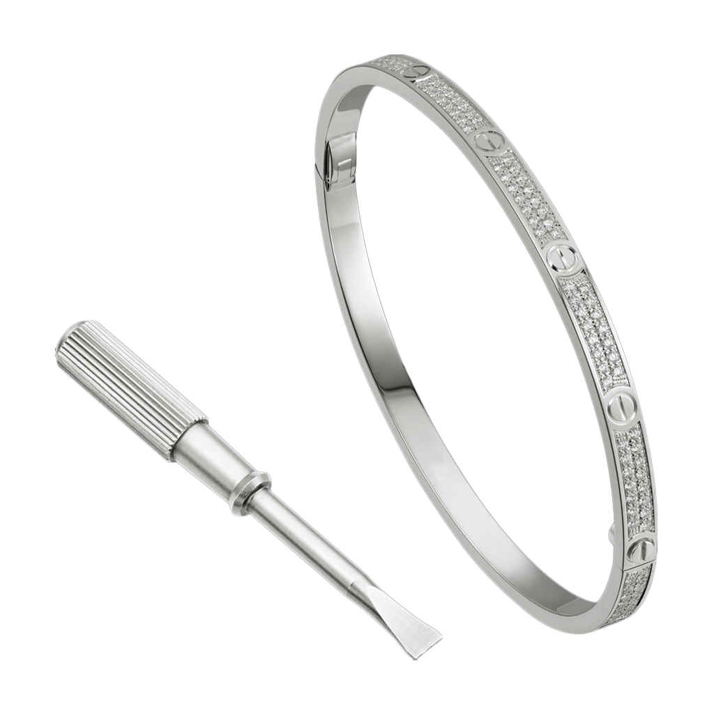 KADIR-LOVE BRACELET,SMALL MODEL, PAVÉ WHITE GOLD, DIAMONDS