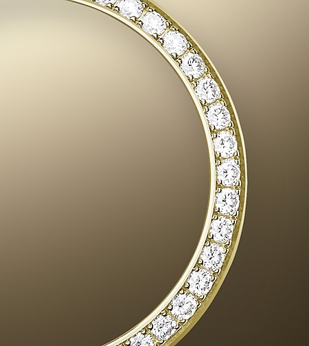 Classic watches LADY-DATEJUST Oyster, 28 mm, yellow gold and diamonds