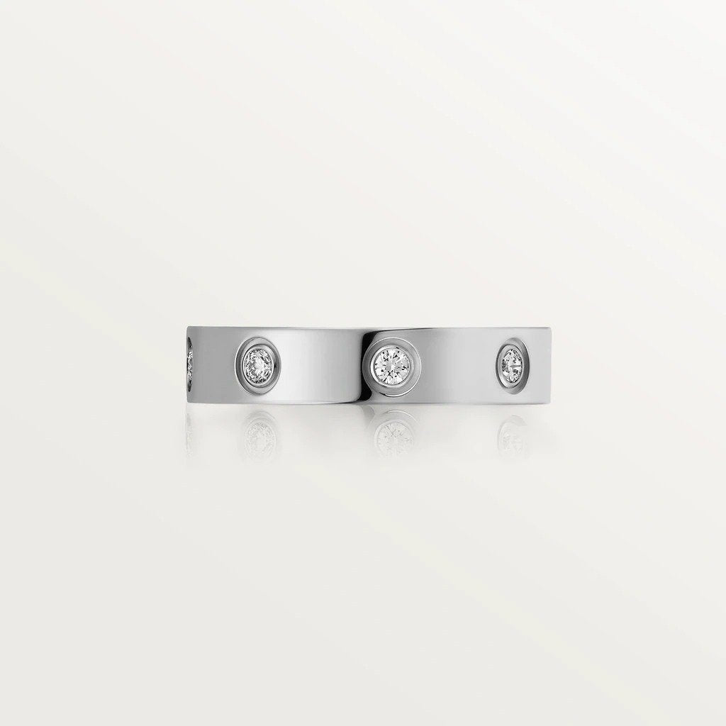 KADIR-LOVE WEDDING BAND, 8 DIAMONDS WHITE GOLD, DIAMONDS