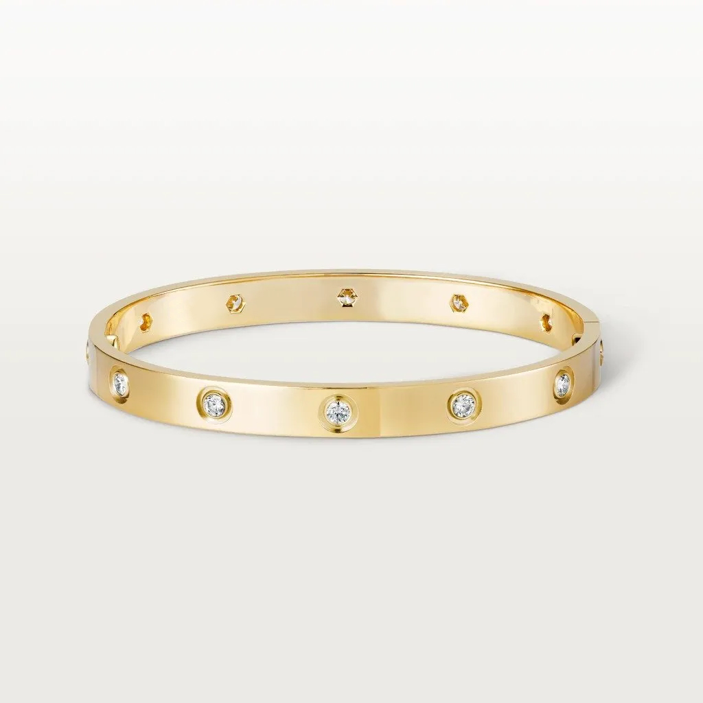 Kadir-LoveAmour Bracelet with 10 CZ, Yellow Gold