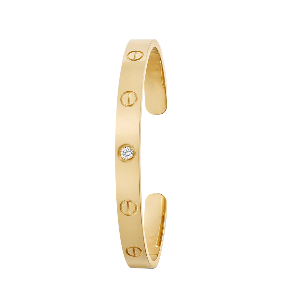 KADIR-LOVE BRACELET 1 DIAMOND YELLOW GOLD, DIAMOND