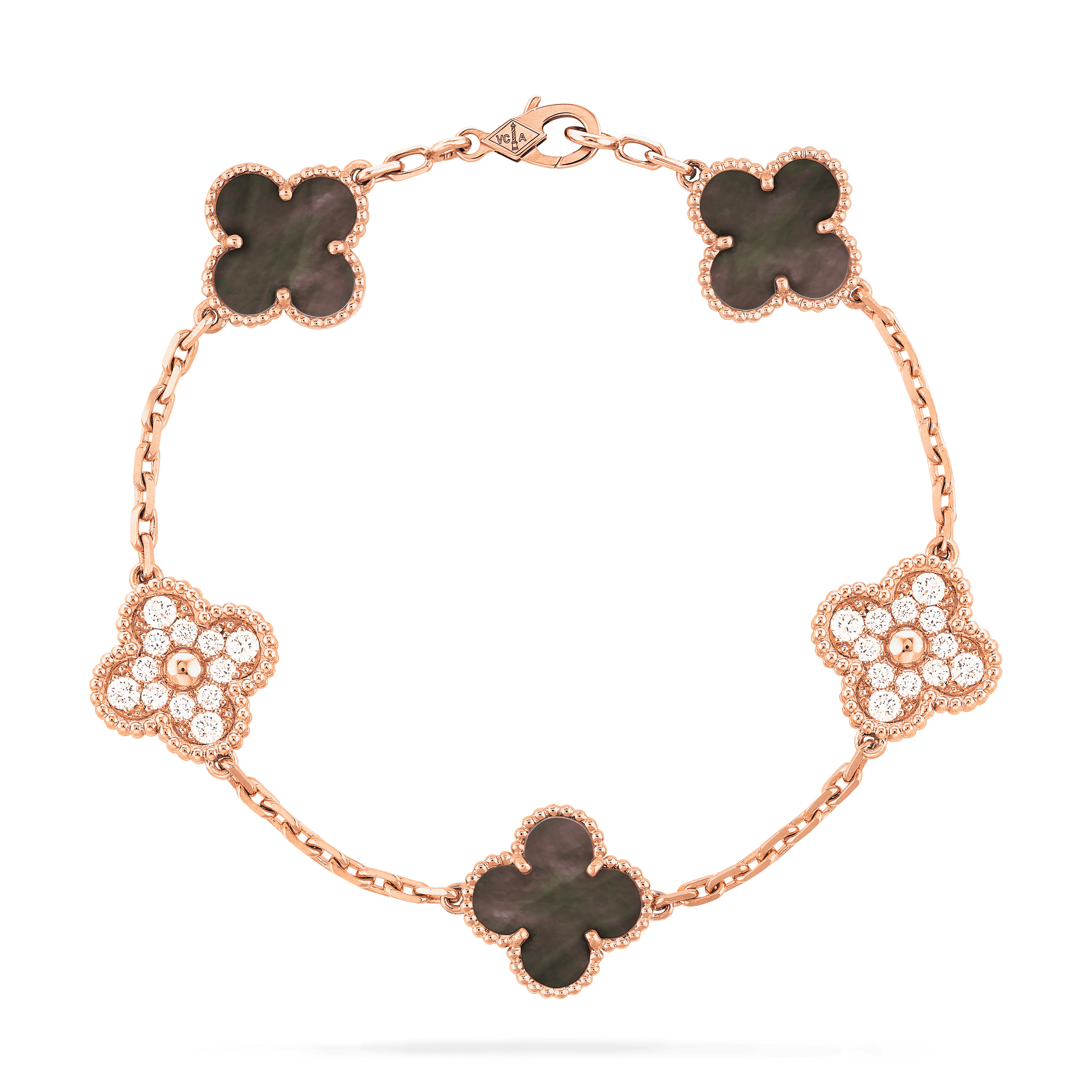Van Cleef & Arpels Vintage Alhambra Five Motifs Pearl Bracelet
