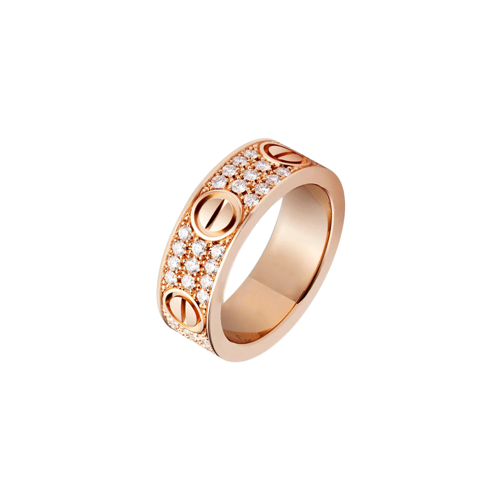 KADIR-LOVE RING DIAMOND-PAVED ROSE GOLD, DIAMONDS