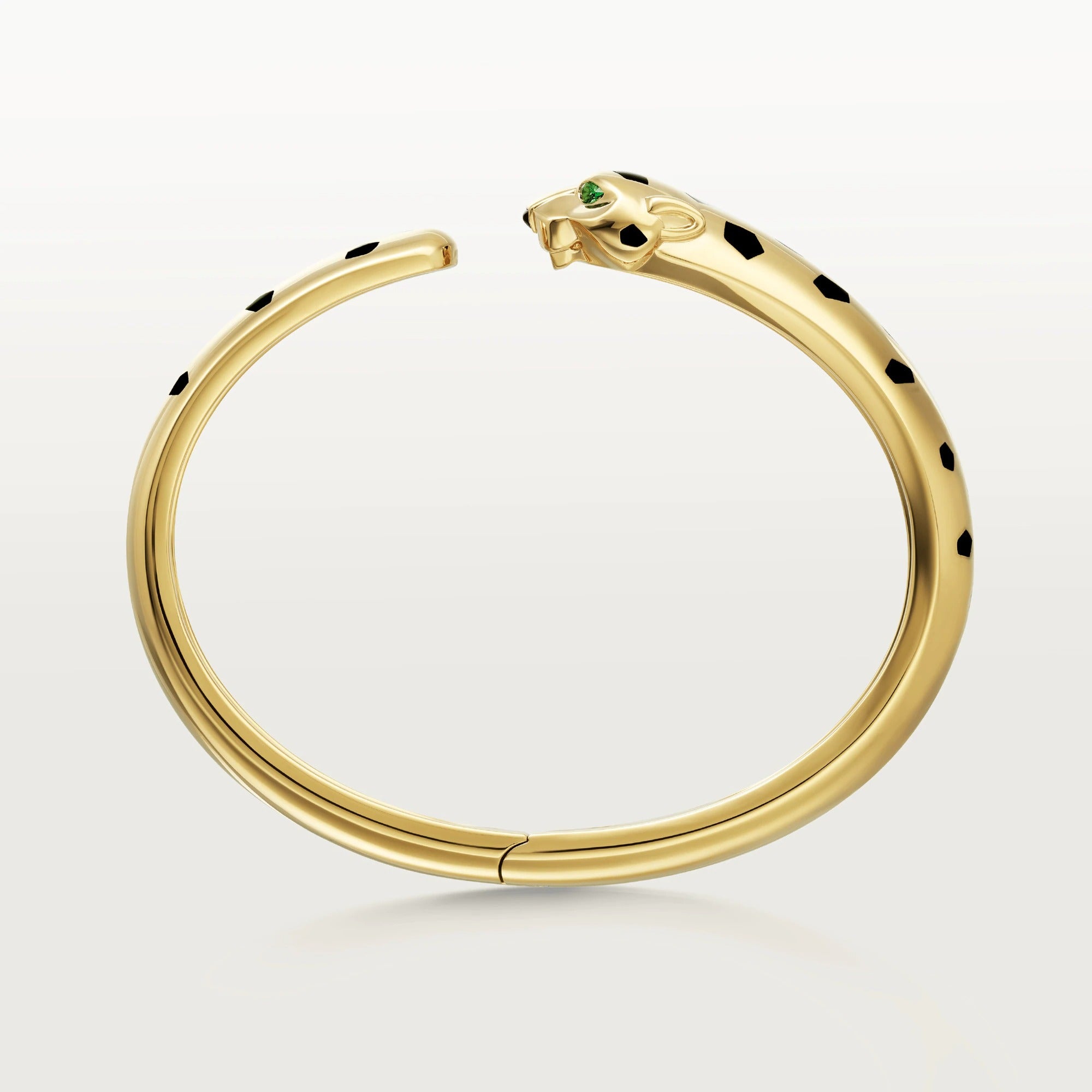 Carty Panther Motif Bracelet, Yellow Gold, Black Lacquer