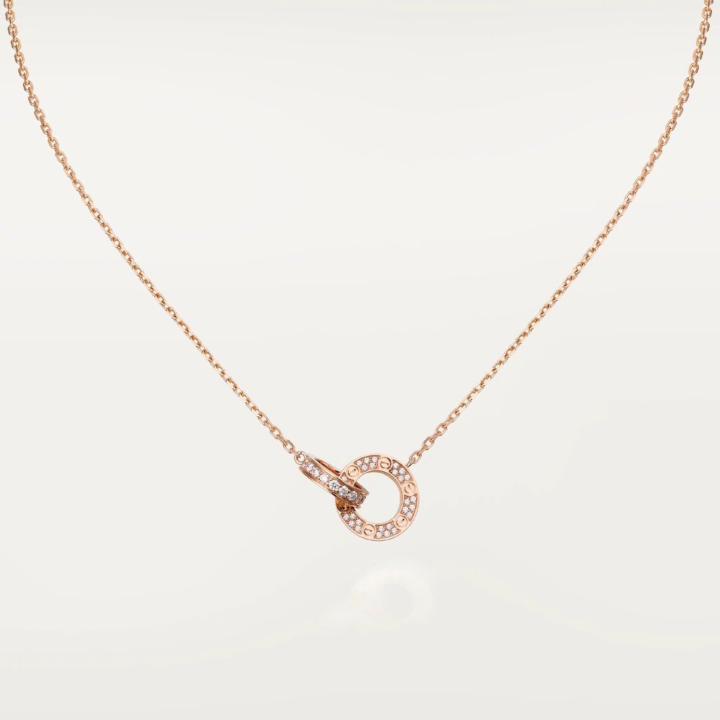 KADIR-LOVE NECKLACE ROSE GOLD, DIAMONDS