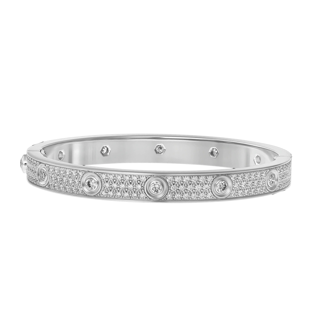 Kadir-Love Bracelet Amour Pavé Bracelet, White Gold