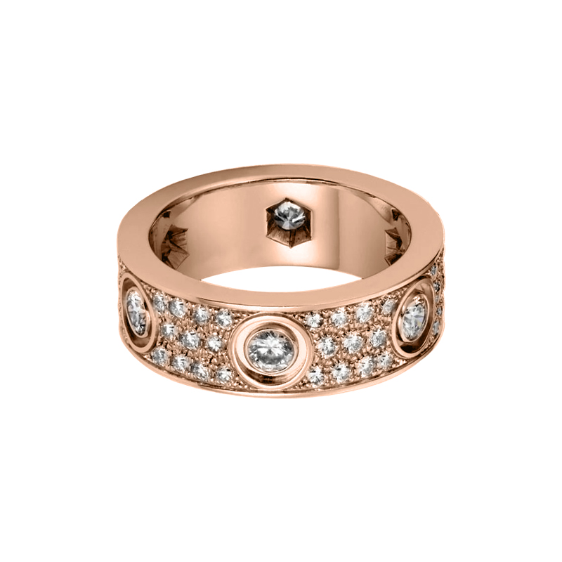 KADIR-LOVE RING DIAMOND-PAVED ROSE GOLD, DIAMONDS