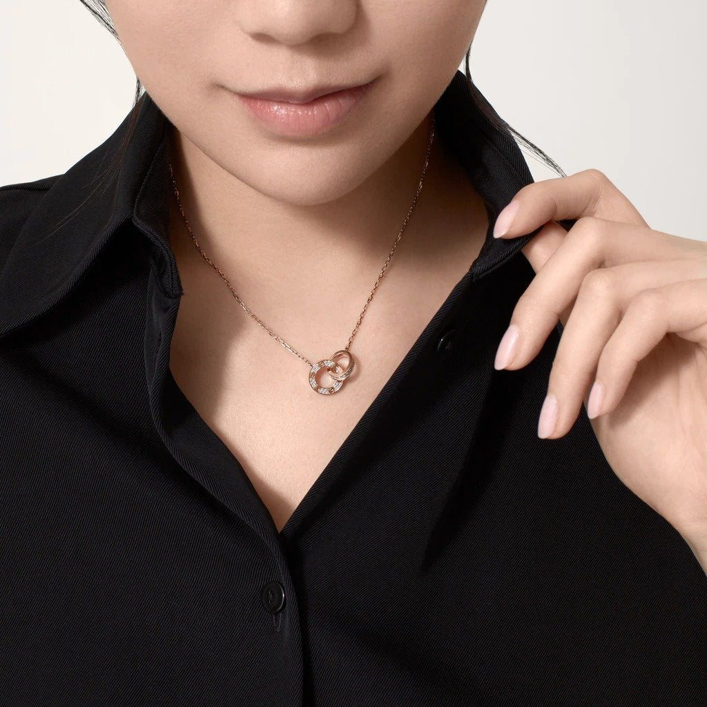 KADIR-LOVE NECKLACE ROSE GOLD, DIAMONDS