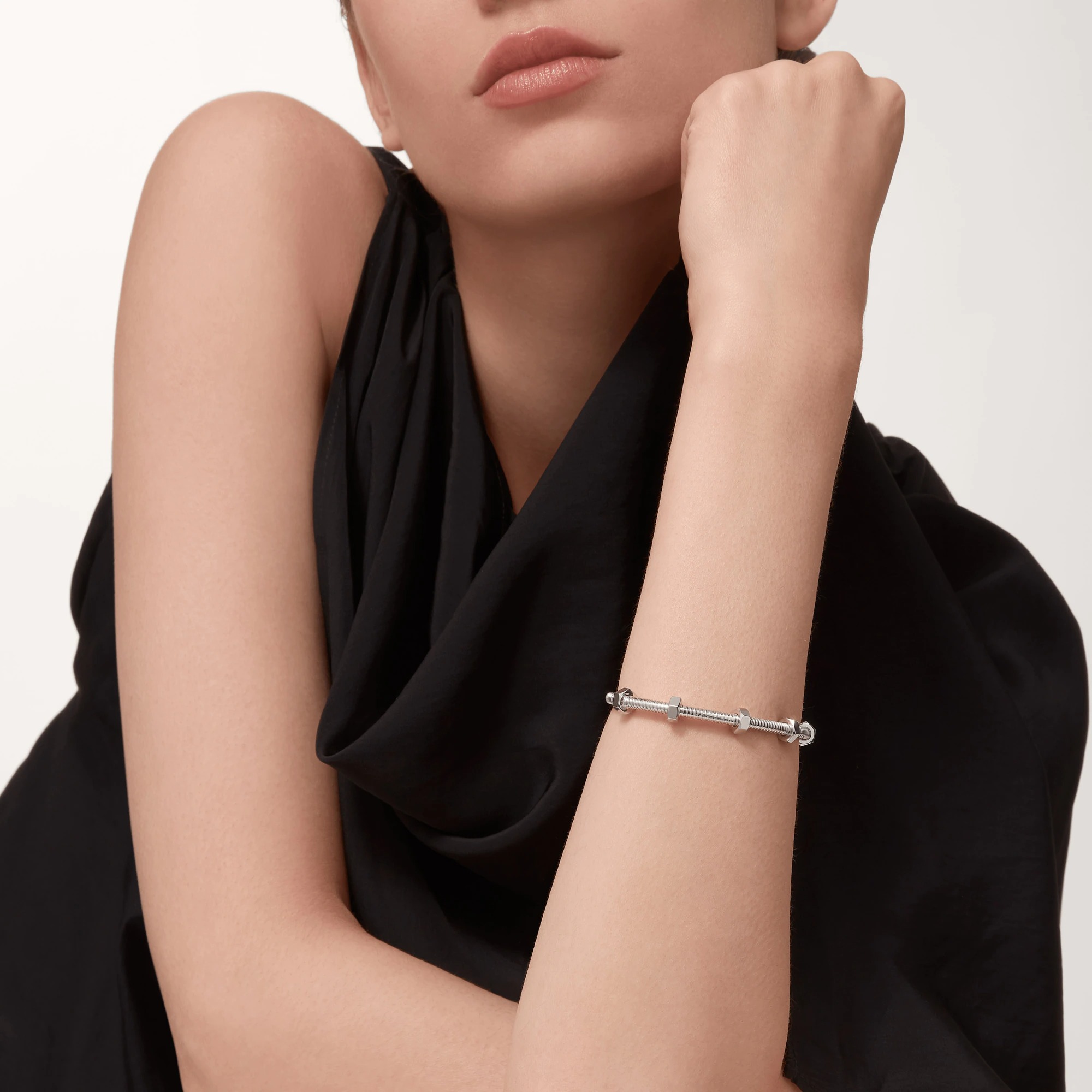 ECROU DE Ecroe BRACELET Rhodiumized white gold