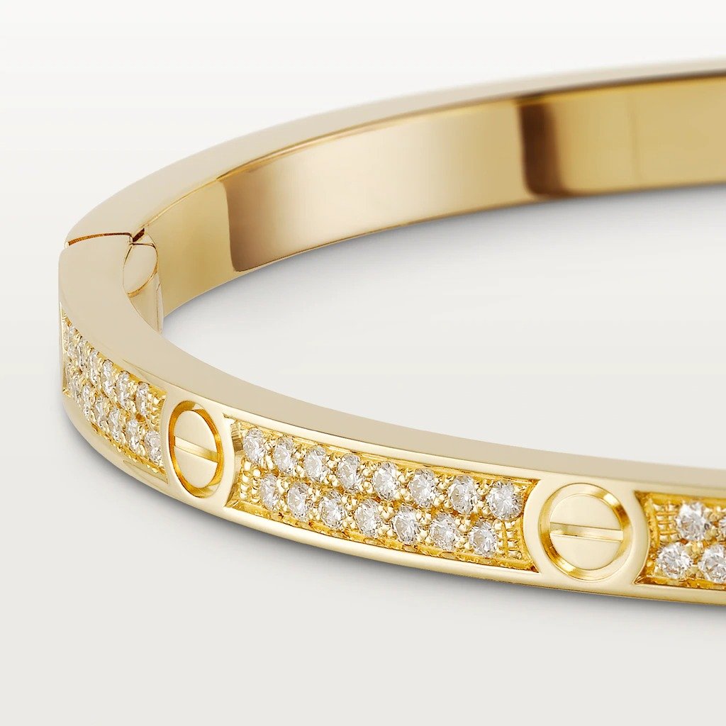 KADIR-LOVE BRACELET SMALL MODEL, PAVÉ YELLOW GOLD, DIAMONDS