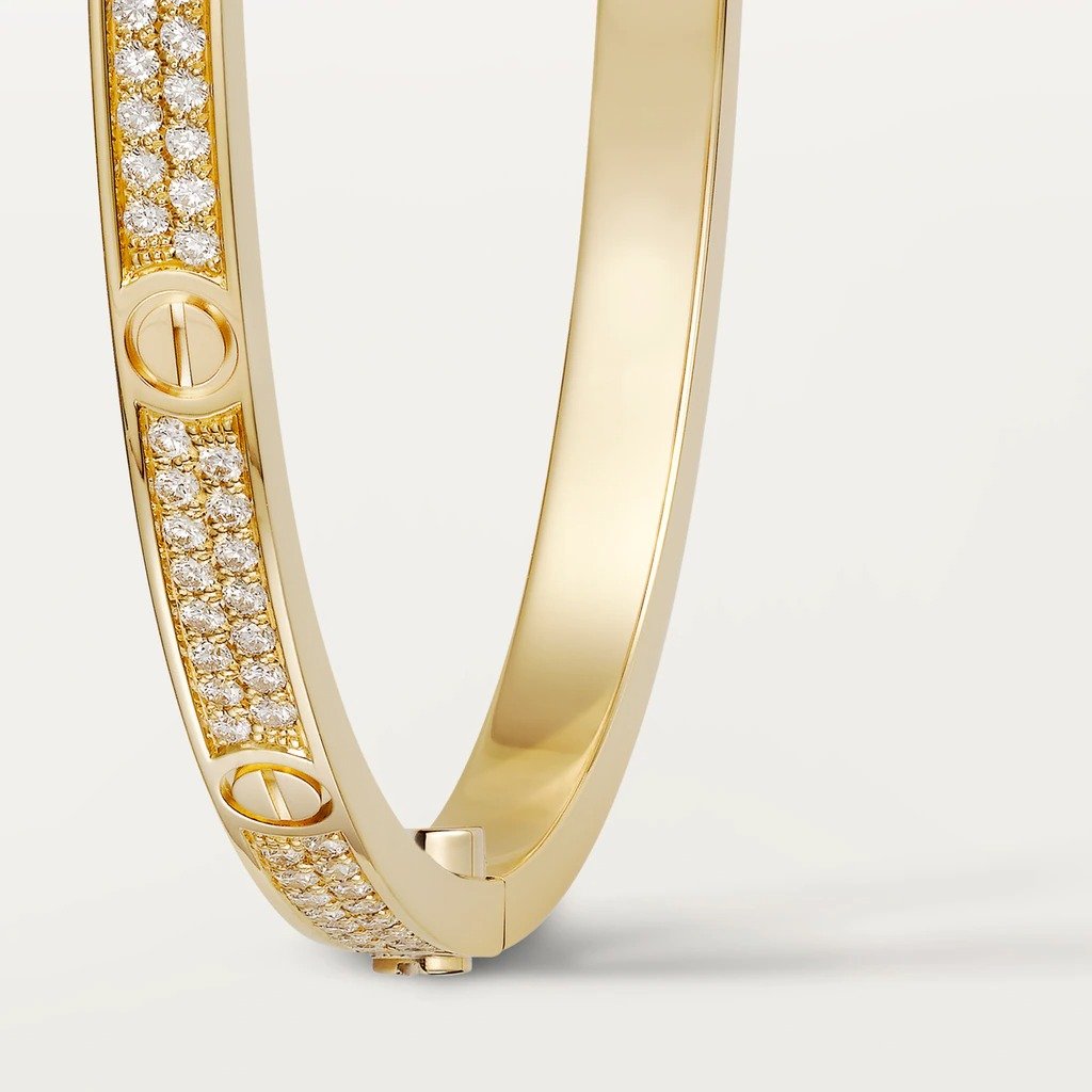 KADIR-LOVE BRACELET SMALL MODEL, PAVÉ YELLOW GOLD, DIAMONDS