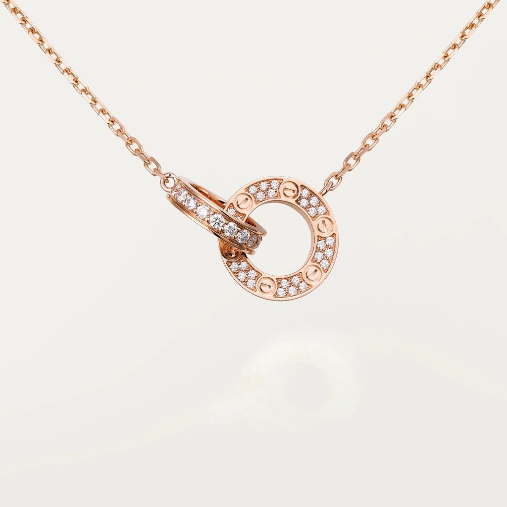 KADIR-LOVE NECKLACE ROSE GOLD, DIAMONDS