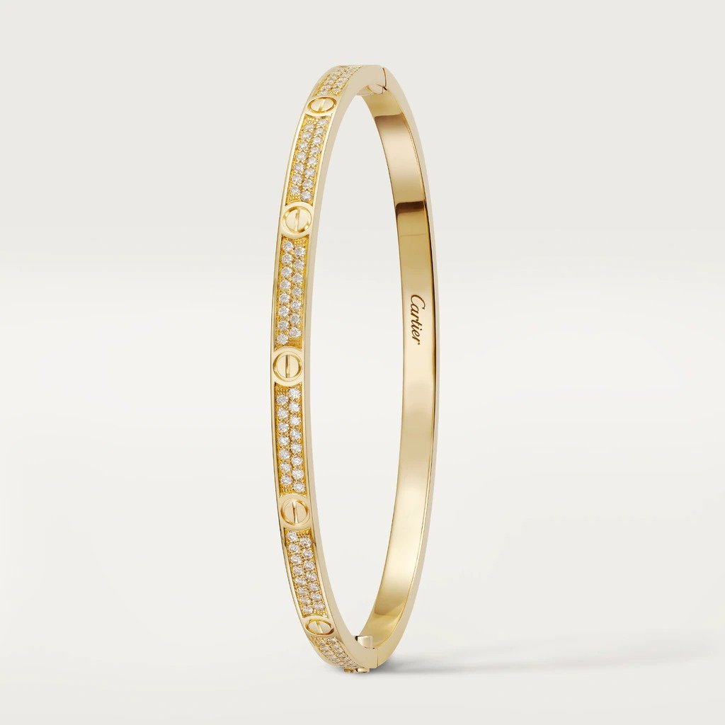 KADIR-LOVE BRACELET SMALL MODEL, PAVÉ YELLOW GOLD, DIAMONDS
