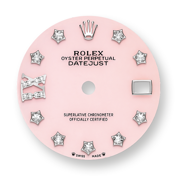 Classic watches LADY-DATEJUST Oyster, 28 mm, white gold and diamonds