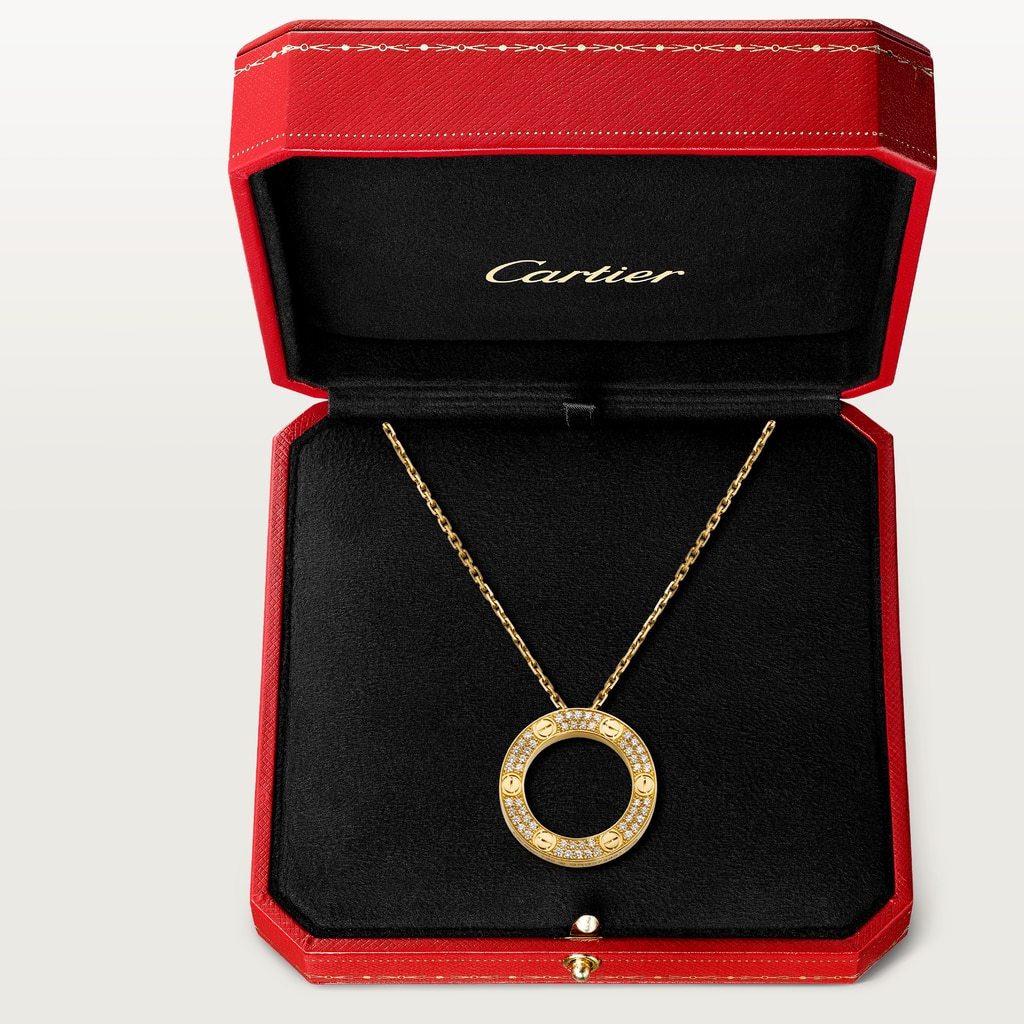 KADIR-LOVE NECKLACE DIAMOND-PAVED YELLOW GOLD, DIAMONDS