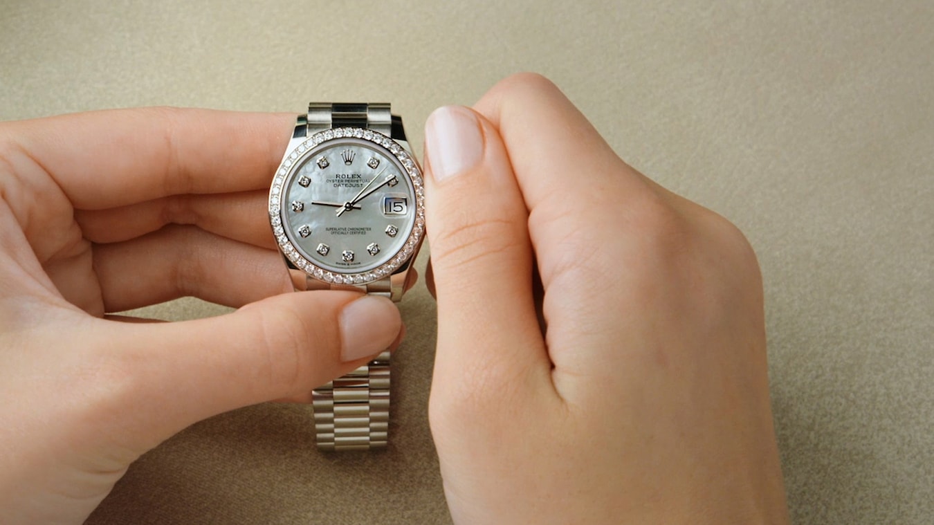 Classic watches DATEJUST 31 Oyster, 31 mm, Oystersteel and white gold