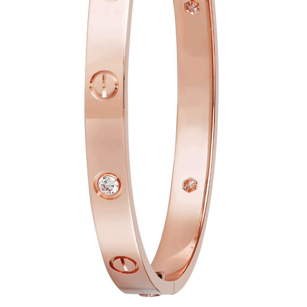 Kadir-Love Amour Bracelet with 4 CZ, Rose Gold