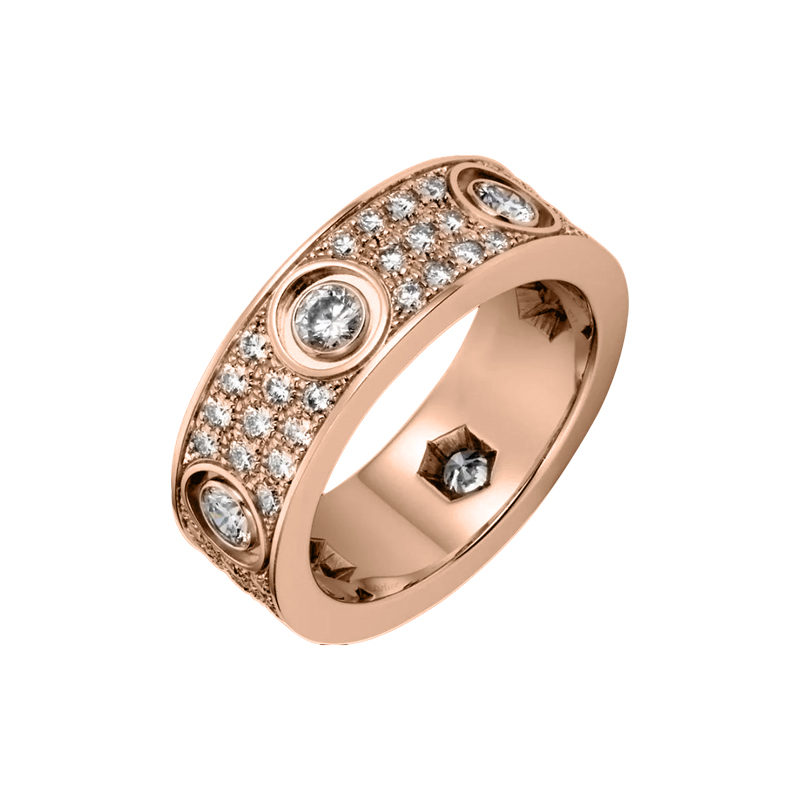 KADIR-LOVE RING DIAMOND-PAVED ROSE GOLD, DIAMONDS