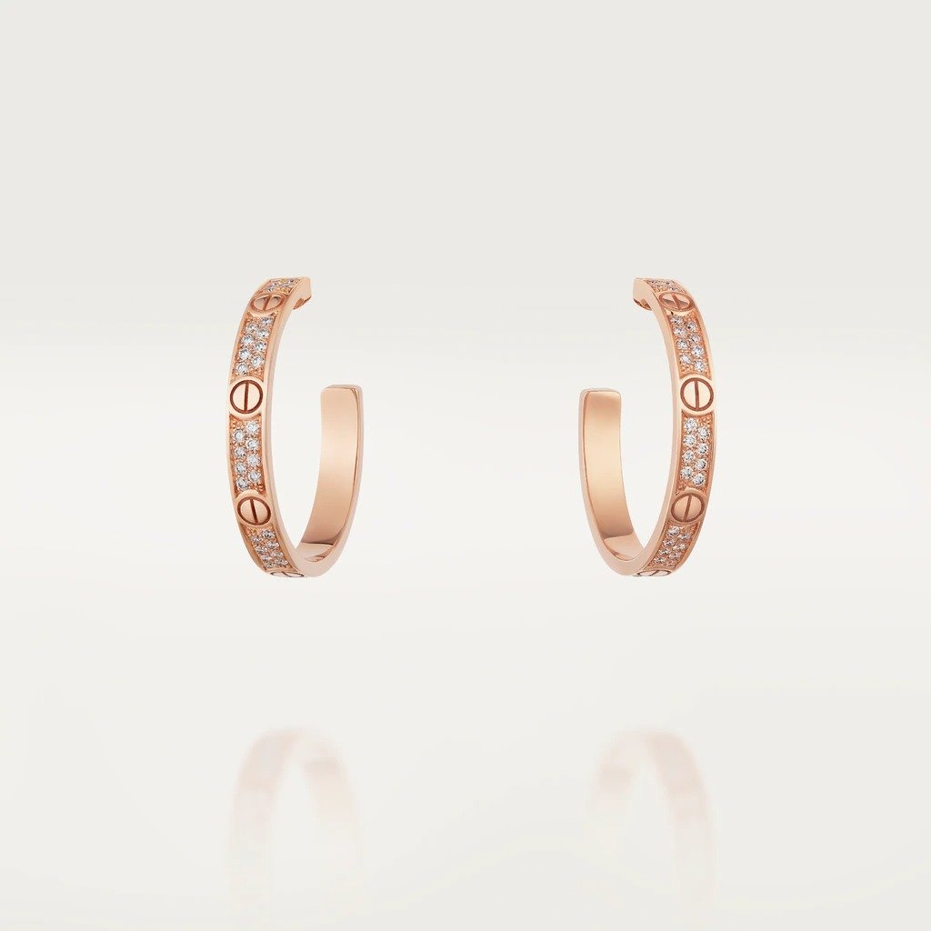 KADIR-LOVE EARRINGS ROSE GOLD, DIAMOND