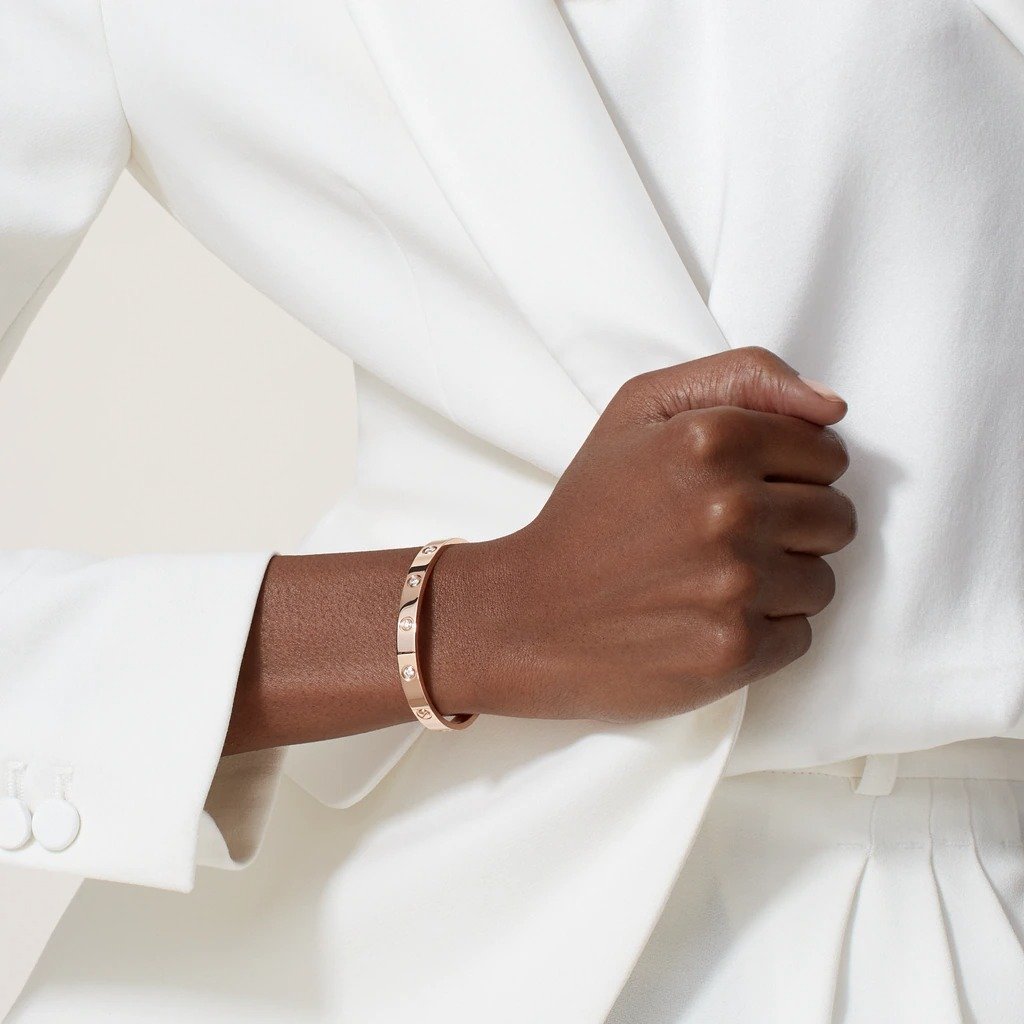 Kadir-LoveAmour Bracelet with 10 CZ, Rose Gold