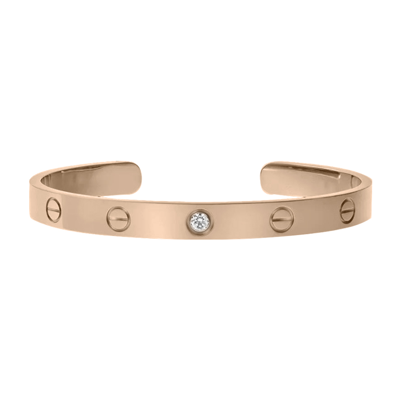 KADIR-LOVE BRACELET 1 DIAMOND ROSE GOLD, DIAMOND