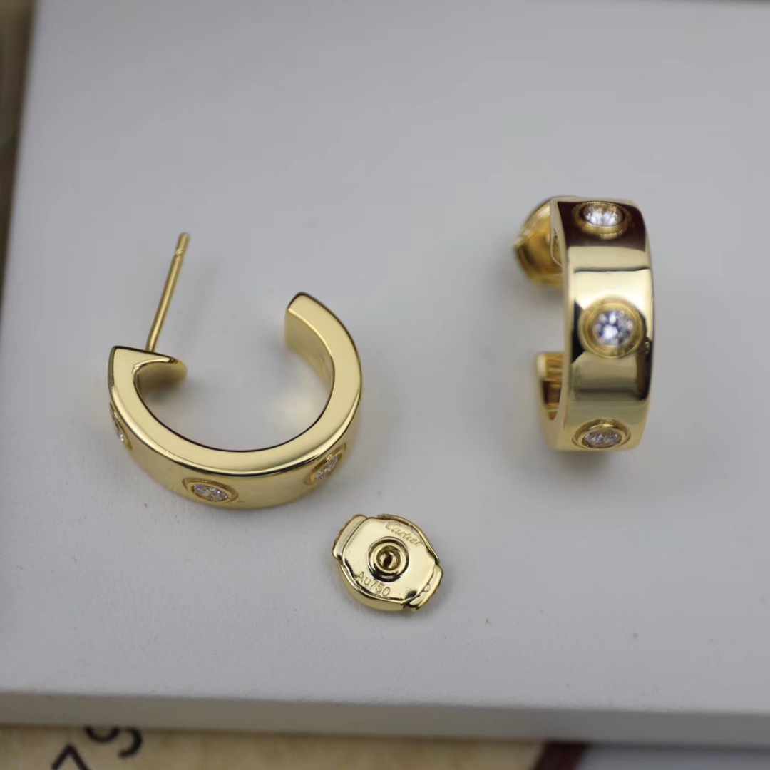 KADIR-LOVE EARRINGS 3 DIAMONDS